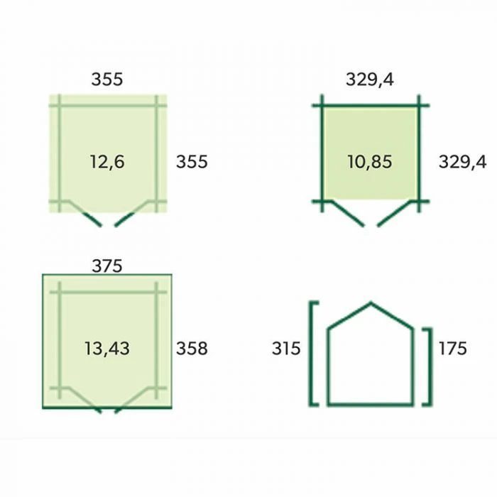 Woodlands Blokhut Oxford L 355 x 355 cm - Afbeelding 10